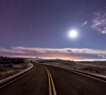 Highway, sky, clouds, landscape HD wallpaper
