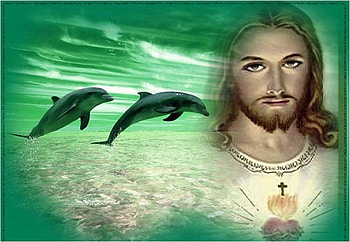 Jesus, sea, god, green, christ, dolphin, religion, christianity HD wallpaper