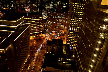 Cities, Building, Lights, Long Exposure, Night City HD wallpaper