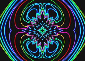 Abstract, Pattern, Fractal, Neon, Glow HD wallpaper