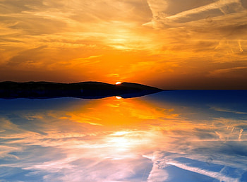 Sunset Reflection, sea, reflection, clouds, nature, sunset HD wallpaper
