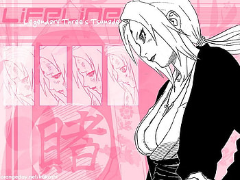 Lady Tsunade, pink, white, anime, cute, girl HD wallpaper