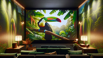 Toucan Paradise, toucan, jungle, interior design HD wallpaper