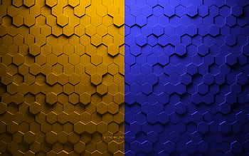 Flag of Clare, honeycomb art, Clare hexagons flag, Clare 3d hexagons art, Clare flag HD wallpaper