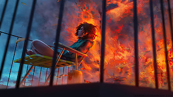Controlled Burn, artist, artwork, digital-art, deviantart HD wallpaper
