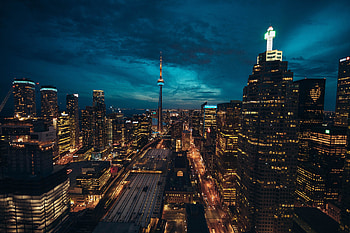 Toronto, cityscape, buildings, night HD wallpaper