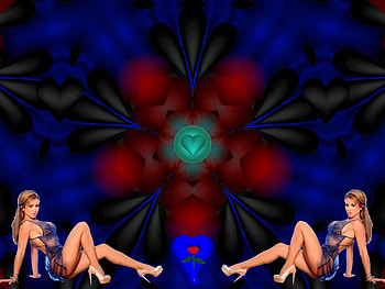 Dreams of the Blue Heart, eye candy, abstract, 3d, fractal, collage HD wallpaper