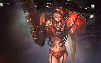 Starcraft, girl, gun, warrior HD wallpaper