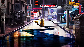Detective Pikachu , Vibrant fan art, Pikachu's portrayal, Fan community HD wallpaper