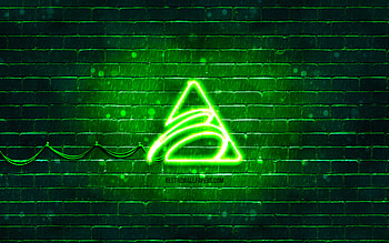 Biostar green logo, , green brickwall, Biostar logo, brands, Biostar neon logo, Biostar HD wallpaper