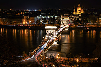 Chain Bridge, cityscape, aerial view, Budapest HD wallpaper