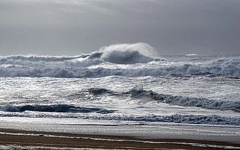 Atlantic Waves in France, waves, splash, France, Atlantic, beach, ocean HD wallpaper