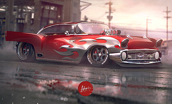 Antique Car, cars, artist, artwork, digital-art, deviantart HD wallpaper