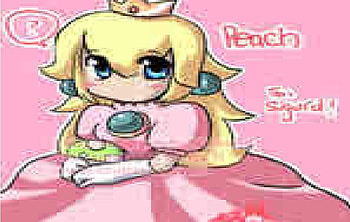 Peach with Mushroom, blue, crown, pink, earings, peach, video games, mushroom, dress HD wallpaper