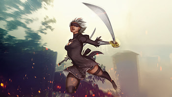 2b Blade Of Yorha, nier-automata, games, artist, artwork, digital-art, video-games, artstation HD wallpaper