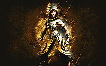 Fortnite No Mask Sandstorm Skin, Fortnite, main characters, gold stone background, No Mask Sandstorm, Fortnite skins, No Mask Sandstorm Skin, No Mask Sandstorm Fortnite, Fortnite characters HD wallpaper