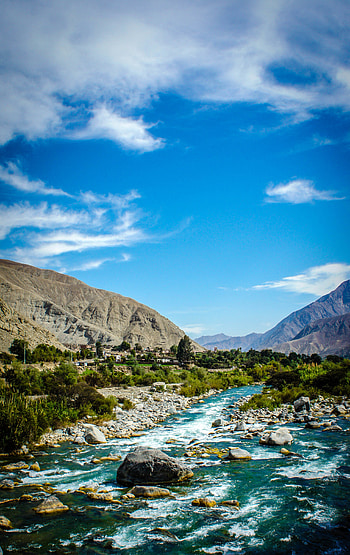 Landscape, Nature, Rivers, Stones, Mountains, Rocks, Flow, Stream HD phone wallpaper