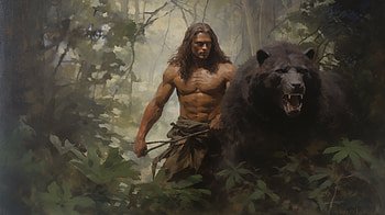 Tarzan and Bear Jungle Adventure, Comic, Tarzan HD wallpaper