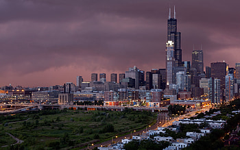 Cities, Houses, Trees, Grass, Sky, Roads, Clouds, City, Building, Shine, Light, Greens, Storm HD wallpaper