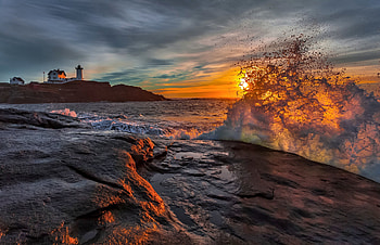 Ocean Sunset, Wave, Nature, Sunset, Ocean HD wallpaper