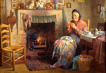 Henry Edward Spernon Tozer, chair, old, painting, art, grandma, woman, home HD wallpaper
