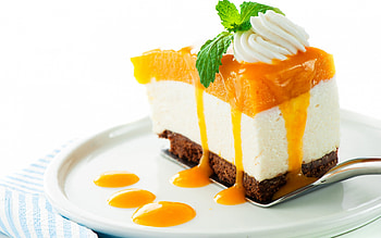 *** Yummy...***, dessert, cheesecake, food, peach HD wallpaper