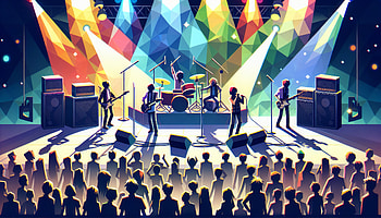 Vibrant Live Band Concert with Electric Stage Lights and Energized Audience, concert, band, live music, audience HD wallpaper