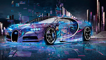 Fire Bugatti HD wallpaper