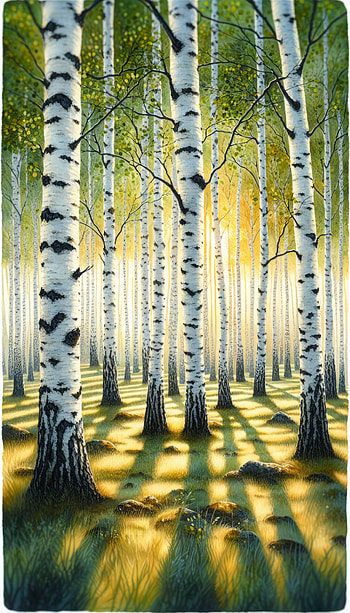 Enchanting Birch Forest, forest, sunlight, landscape HD phone wallpaper