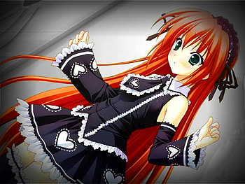 cute anime, hearts, cute, blush, long hair HD wallpaper