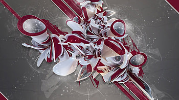 Red Abstract 3D, white, abstract, 3d, red HD wallpaper