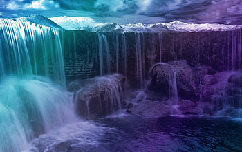 ✰Waterfall is Powerful✰, stock , colorful, premade, resources, colors, magnificent, waterfalls, beautiful, backgrounds, stunning place, fields, cool, nature, splendor, lovely HD wallpaper