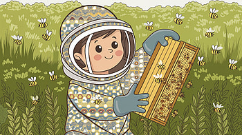 Delightful Beekeeper: A Ultra, beekeeper, child, bees, honey HD wallpaper