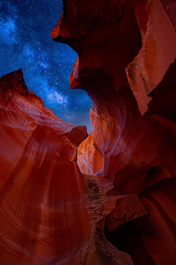 Nature, Canyon, Starry Sky, Cave HD phone wallpaper