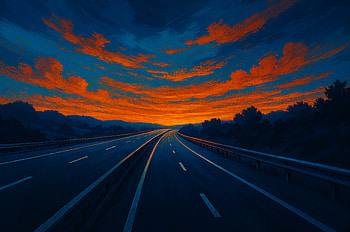 Endless Highway at Dusk — Ultra, highway, sky HD wallpaper