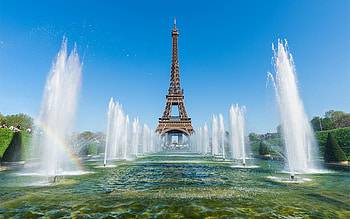 Fountains in Paris, France, Eiffel tower, Paris, fountains HD wallpaper