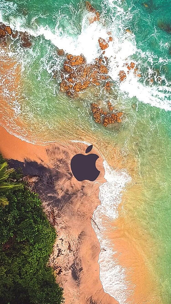 apple, fondo, playa, recursos, ios, fondos, mar HD phone wallpaper