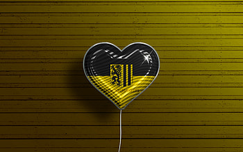 I Love Dresden, , realistic balloons, yellow wooden background, german cities, flag of Dresden, Germany, balloon with flag, Dresden flag, Dresden, Day of Dresden HD wallpaper