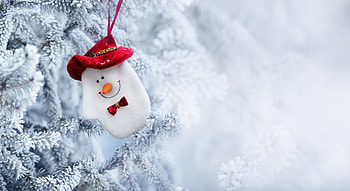Snowman, winter, white, craciun, christmas, red, hat HD wallpaper