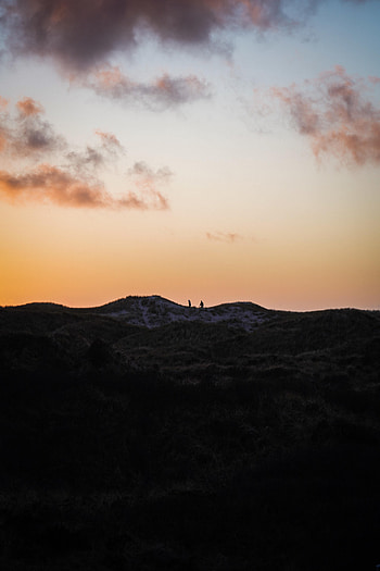 Nature, Sunset, Horizon, Silhouettes, Hill HD phone wallpaper