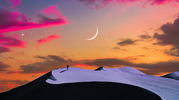 Walking In Ethereal Dusk , alone, desert, artist, artwork, digital-art HD wallpaper
