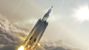 Falcon heavy, sky, clouds, rocket, spacex HD wallpaper