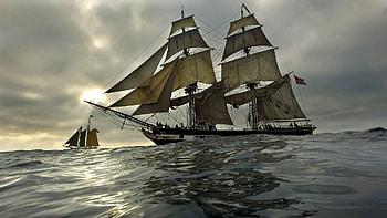Ships, Ocean, Sailing, Sky HD wallpaper