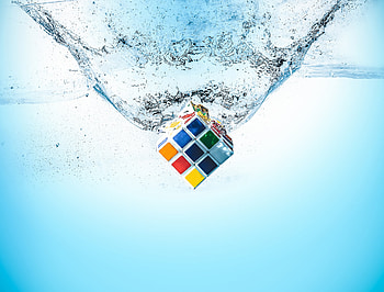 Rubiks Cube Splash, rubiks, cube, others, splash HD wallpaper