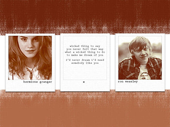 Hermione&Ron, granger, ron, hermione, weasly, hp HD wallpaper