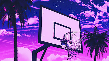 Basketball Court , basketball, artist, artwork, digital-art, pink HD wallpaper