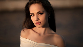 Beautiful Girl Model Is Wearing White Dress Standing In Blur Background Girls HD wallpaper