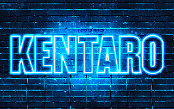 Happy Birtay Kentaro, , blue neon lights, Kentaro name, creative, Kentaro Happy Birtay, Kentaro Birtay, popular japanese male names, with Kentaro name, Kentaro HD wallpaper