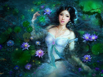 Lovely girl, girl, flowers, art, painting HD wallpaper