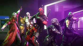 crossover dante devil may cry capcom demon blood sparda kratos god of war deadpool wade wilson HD wallpaper